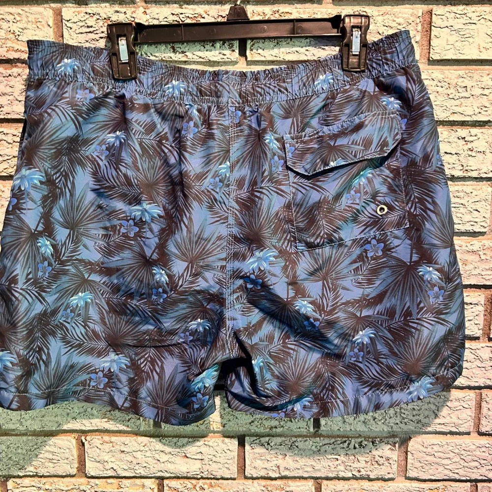 Barbour Mens Blue Tropical Palm Print Swim Shorts Trunks MSW0023BL56 Size L